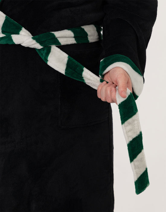 Harry Potter Slytherin Unisex Black Hooded Bathrobe