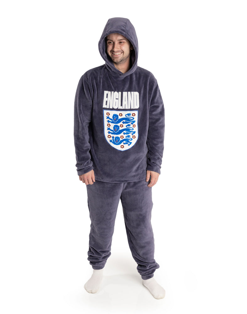 England Logo Mens Navy Long Sleeve Long Leg Pyjama Set