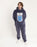 England Logo Mens Navy Long Sleeve Long Leg Pyjama Set