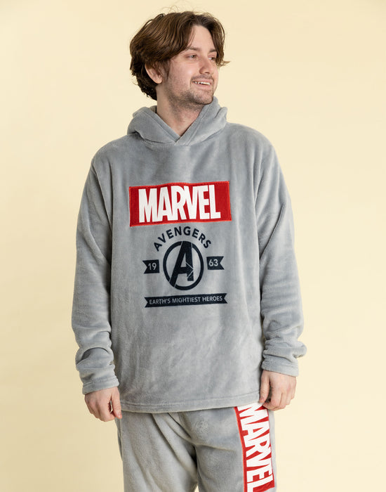 Marvel Avengers Mens Grey Long Sleeve Long Leg Pyjama Set