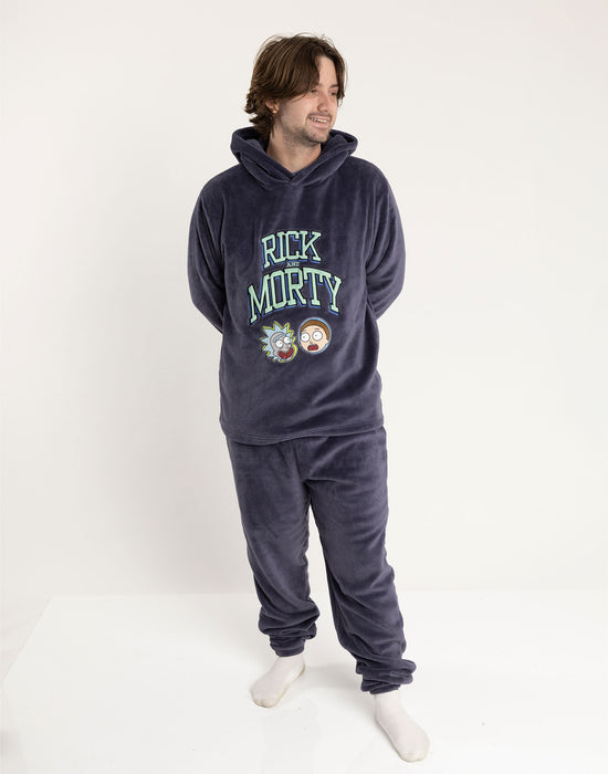 Rick And Morty Character Mens Grey Long Sleeve Long Leg Pyjama Set