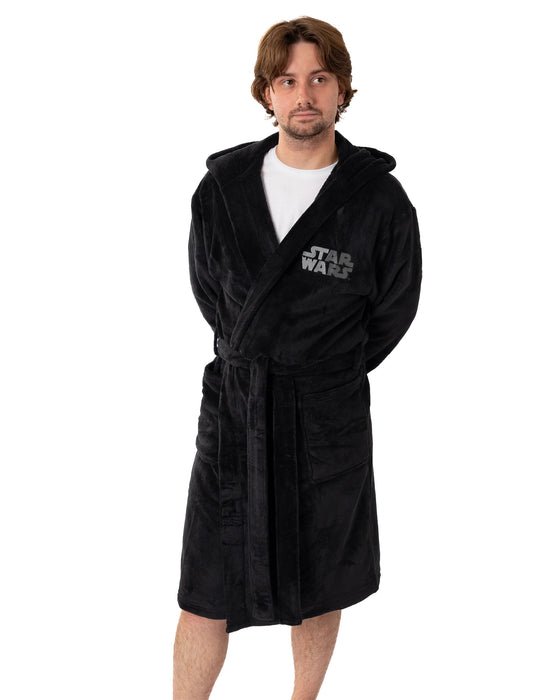 Star Wars Darth Vader Mens Black Hooded Bathrobe
