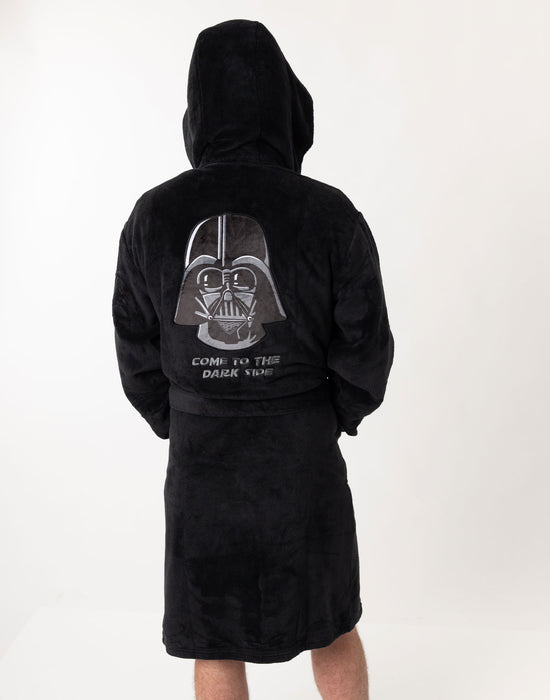 Star Wars Darth Vader Mens Black Hooded Bathrobe