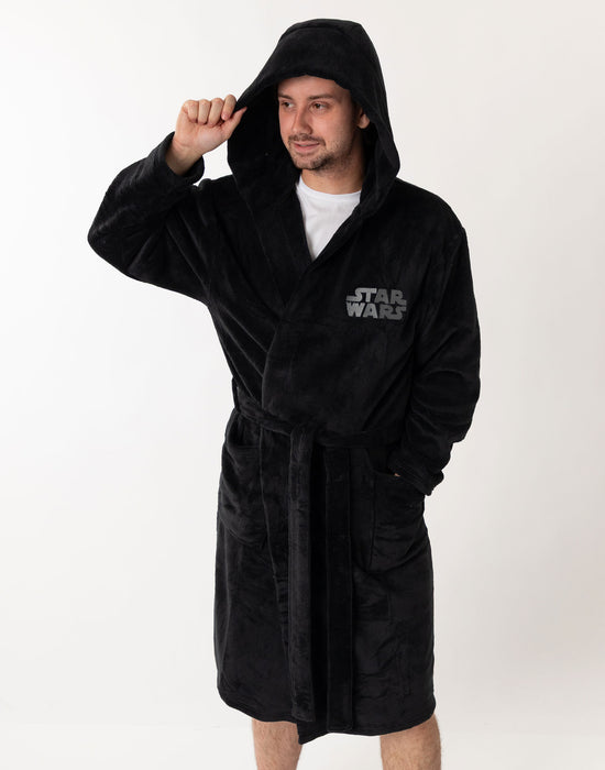 Star Wars Darth Vader Mens Black Hooded Bathrobe