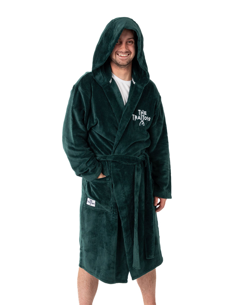 The Traitors Logo Unisex Green Hooded Bathrobe