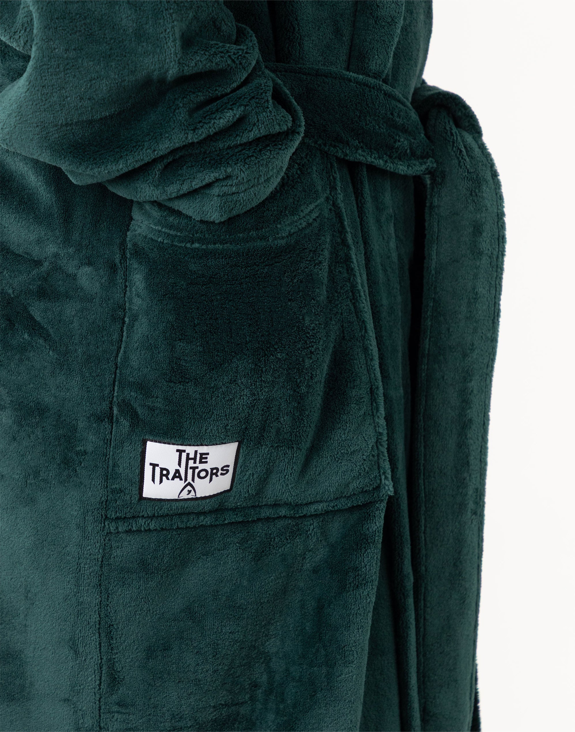 The Traitors Logo Unisex Green Hooded Bathrobe — Vanilla Underground