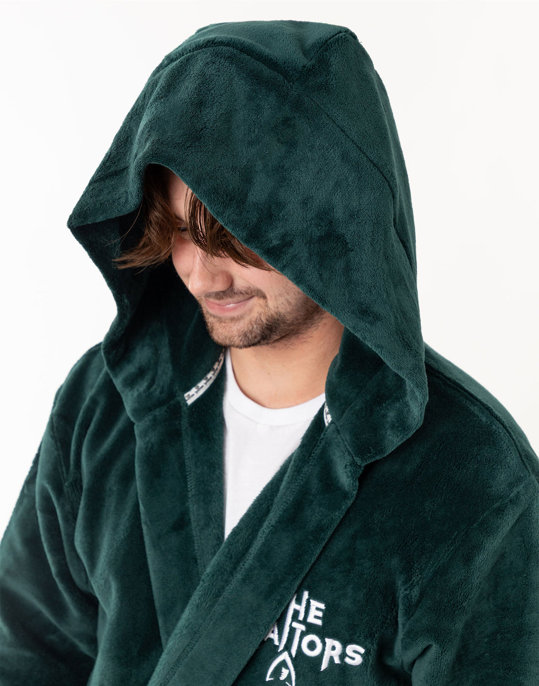 The Traitors Logo Unisex Green Hooded Bathrobe — Vanilla Underground