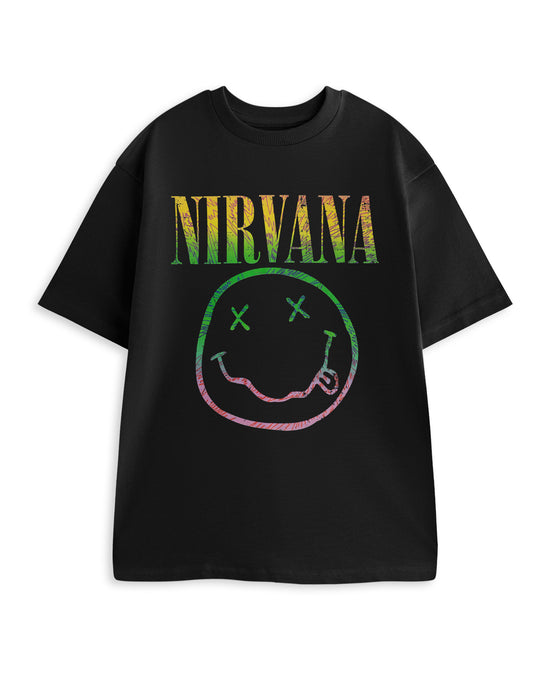 Nirvana Rainbow Unisex Black Short Sleeved T-Shirt