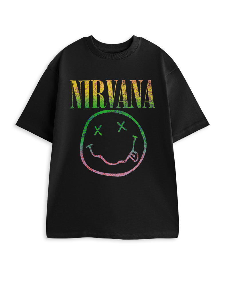 Nirvana Rainbow Unisex Black Short Sleeved T-Shirt