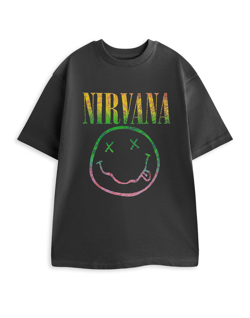 Nirvana Rainbow Unisex Grey Short Sleeved T-Shirt