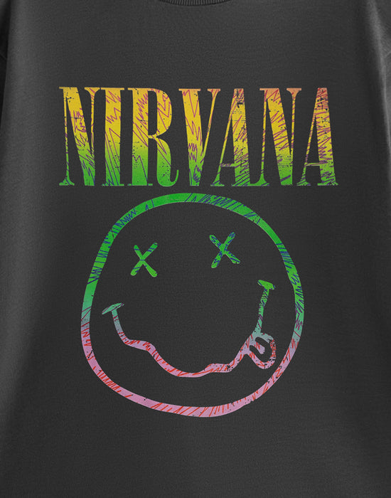 Nirvana Rainbow Unisex Grey Short Sleeved T-Shirt