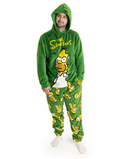The Simpsons Homer Mens Green Long Sleeve Long Leg Pyjama Set