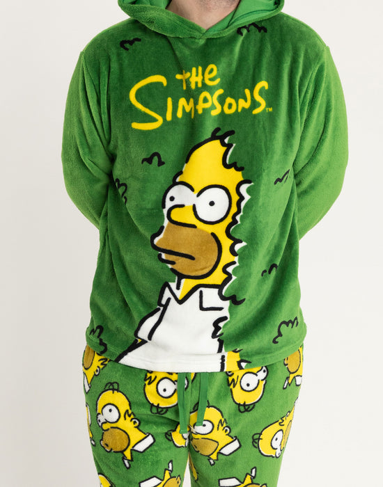 The Simpsons Homer Mens Green Long Sleeve Long Leg Pyjama Set