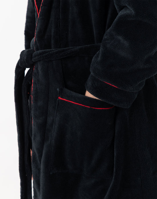 Foo Fighters Logo Mens Black Hooded Bathrobe