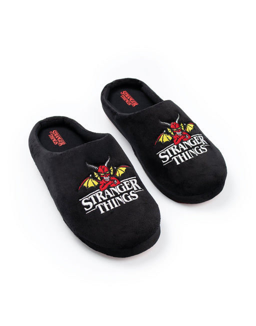 Stranger Things Logo Unisex Black Mule Slippers