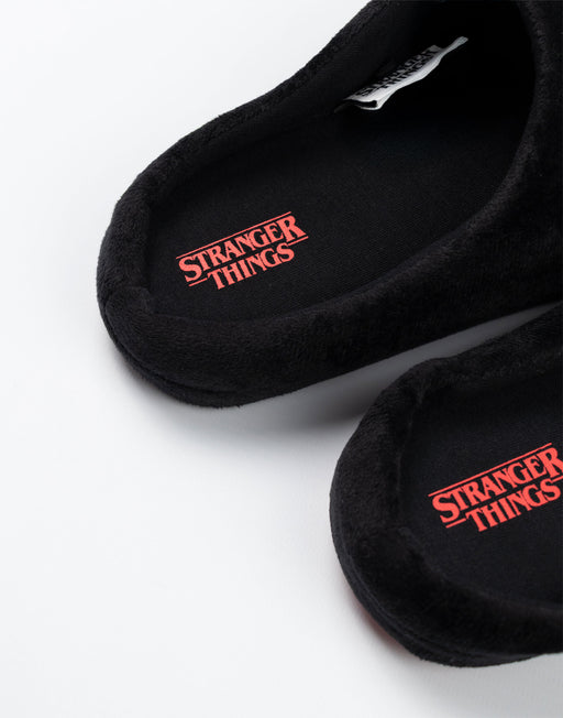 Stranger Things Logo Unisex Black Mule Slippers