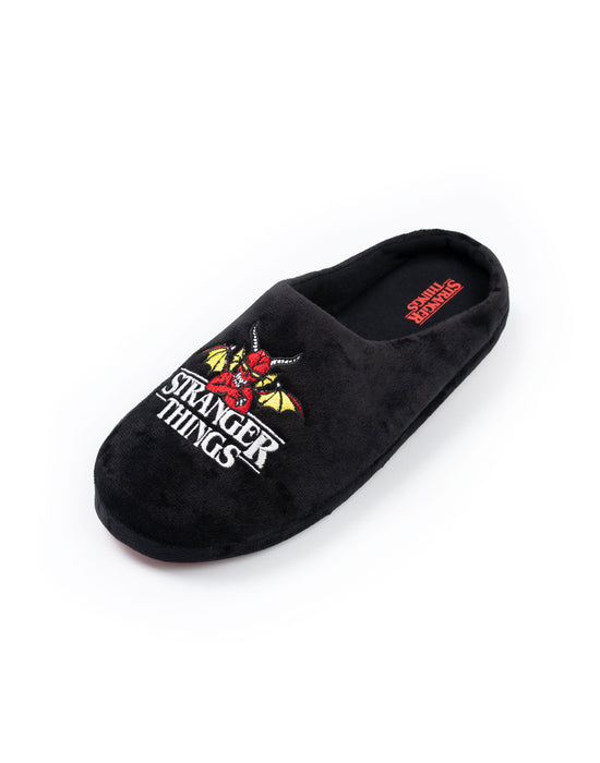 Stranger Things Logo Unisex Black Mule Slippers