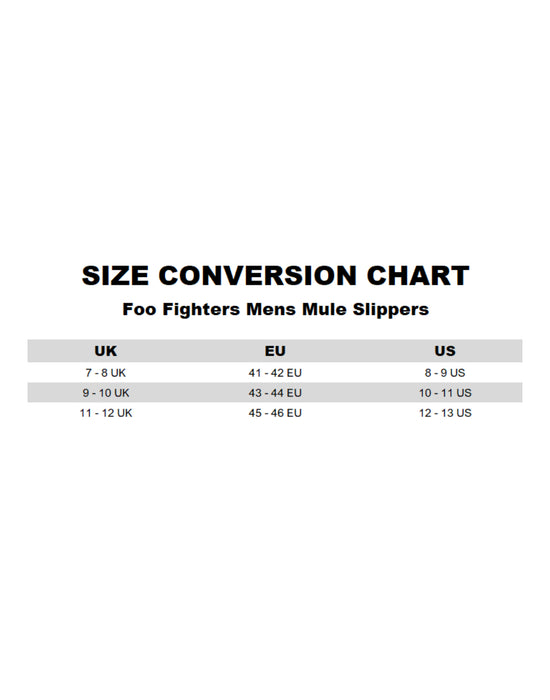 Foo Fighters Logo Mens Black Mule Slippers