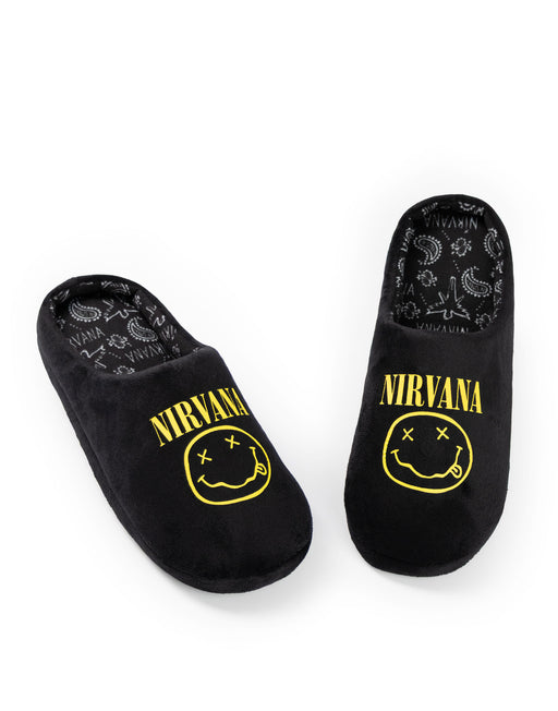 Nirvana Logo Unisex Black Mule Slippers