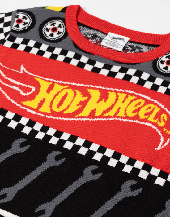 Hot Wheels Tyre & Spanner Fairisle Mens Multicoloured Christmas Jumper