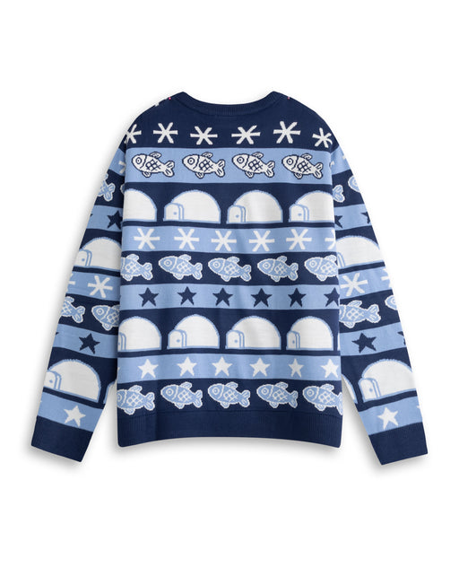 Pingu Merry Noot-mas Unisex Blue Christmas Jumper