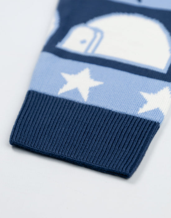 Pingu Merry Noot-mas Unisex Blue Christmas Jumper