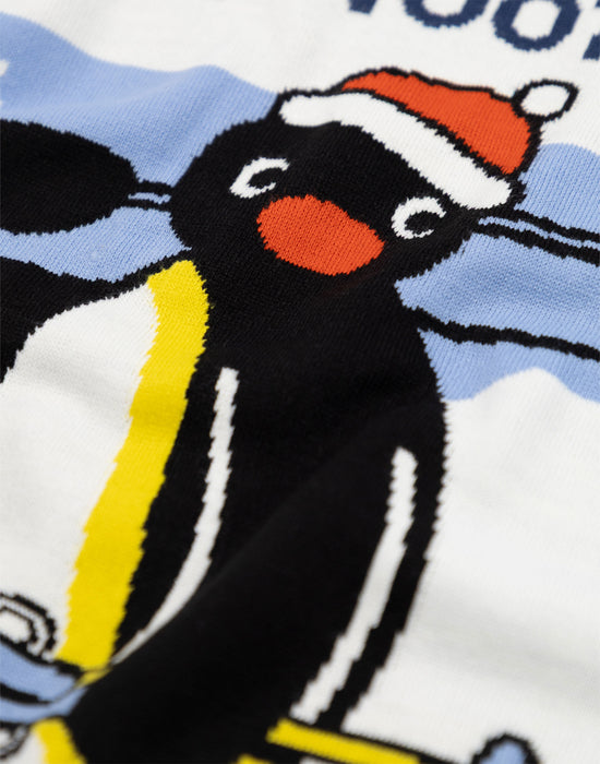 Pingu Merry Noot-mas Unisex Blue Christmas Jumper