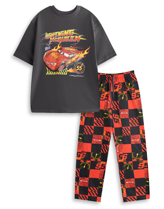 Disney Cars Mens Multicoloured Short Sleeve Long Leg Pyjama Set