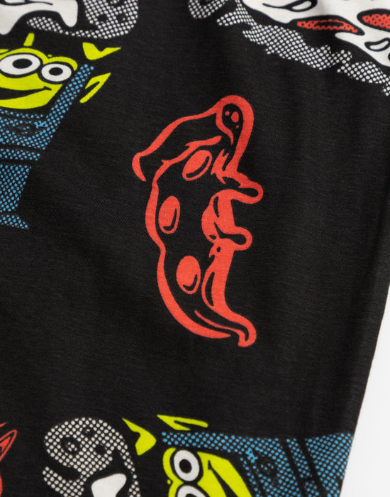 Disney Toy Story Mens Black Short Sleeve Long Leg Pyjama Set