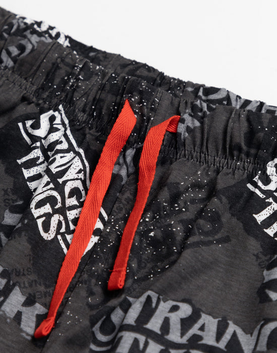 Stranger Things Logo Mens White Short Sleeve Long Leg Pyjama Set