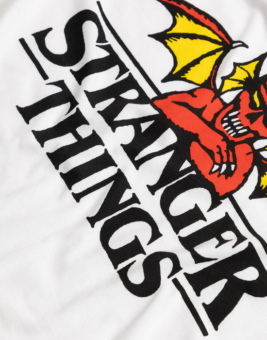 Stranger Things Logo Mens White Short Sleeve Long Leg Pyjama Set