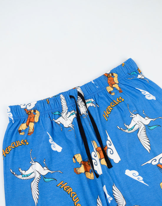 Disney Hercules Mens Black Short Sleeve Long Leg Pyjama Set