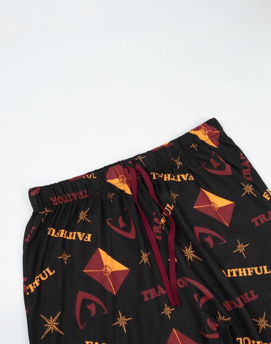 The Traitors Logo Mens Black Short Sleeve Long Leg Pyjama Set