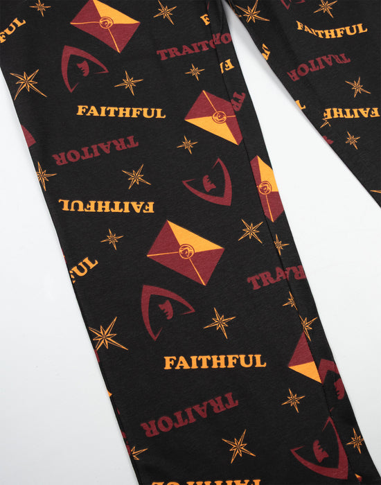 The Traitors Logo Mens Black Short Sleeve Long Leg Pyjama Set