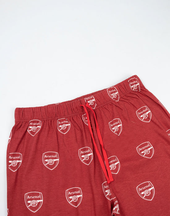 Arsenal Logo Mens Red Short Sleeve Long Leg Pyjama Set