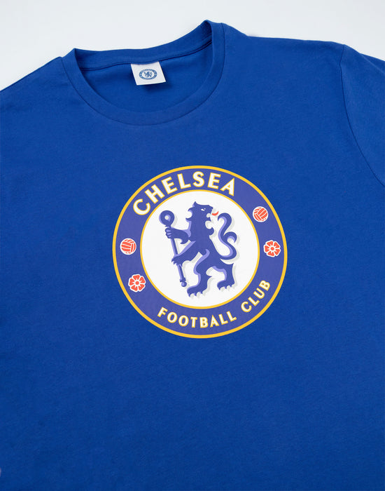Chelsea Logo Mens Blue Short Sleeve Long Leg Pyjama Set