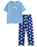 Manchester City Logo Mens Blue Short Sleeve Long Leg Pyjama Set