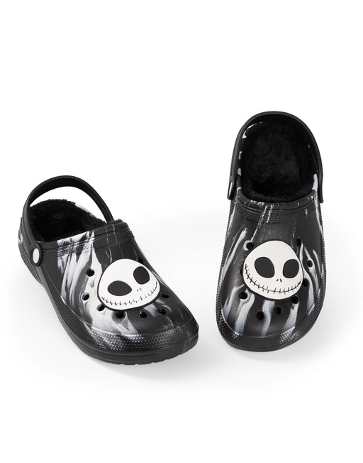 The Nightmare Before Christmas Jack Skellington Fur Lined Unisex Black Clogs