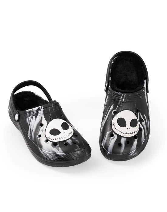 The Nightmare Before Christmas Jack Skellington Fur Lined Unisex Black Clogs
