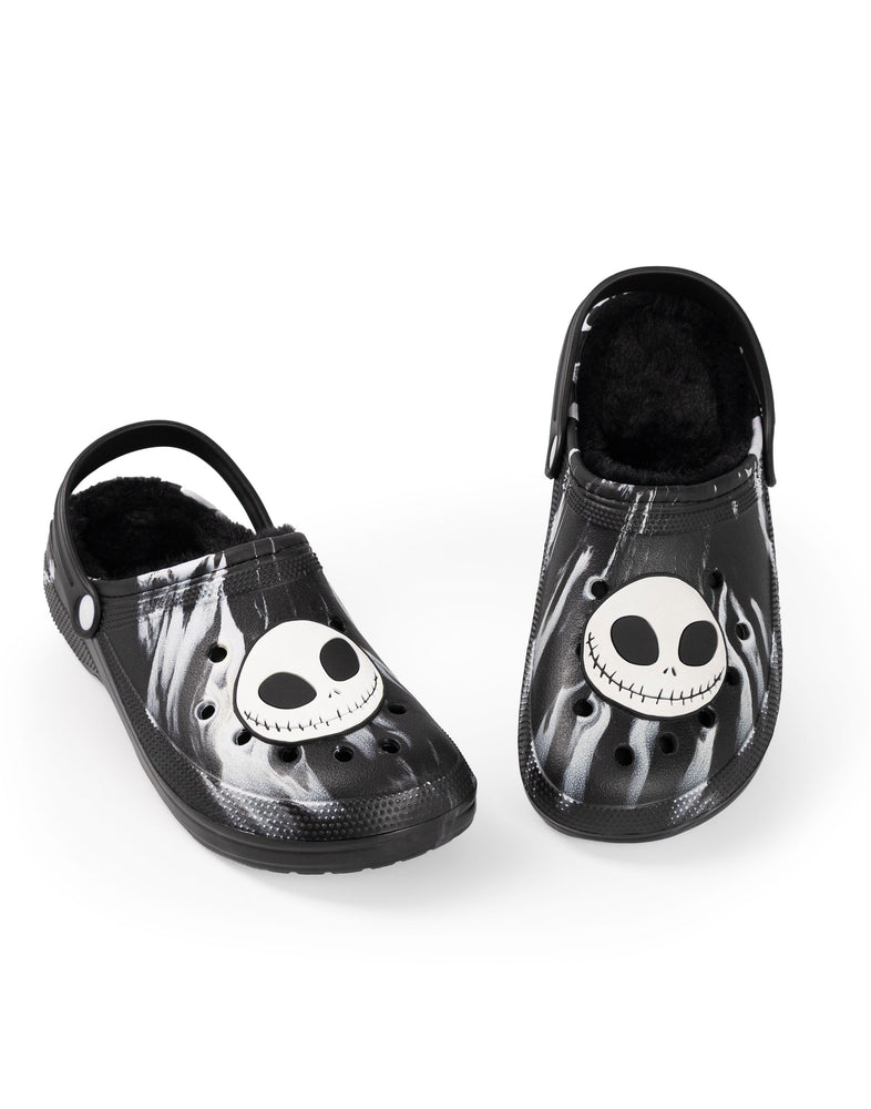 The Nightmare Before Christmas Jack Skellington Fur Lined Unisex Black Clogs