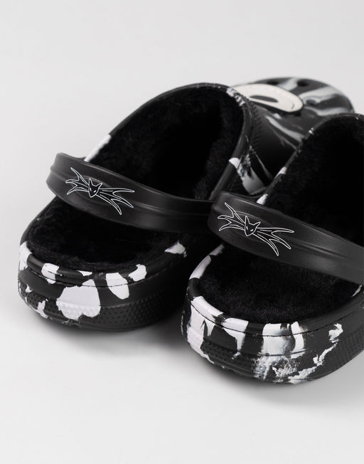 The Nightmare Before Christmas Jack Skellington Fur Lined Unisex Black Clogs