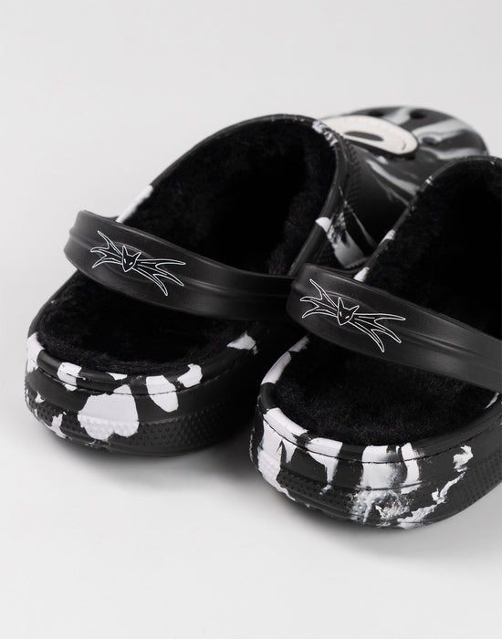 The Nightmare Before Christmas Jack Skellington Fur Lined Unisex Black Clogs