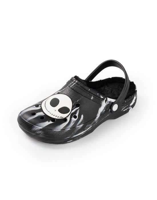 The Nightmare Before Christmas Jack Skellington Fur Lined Unisex Black Clogs