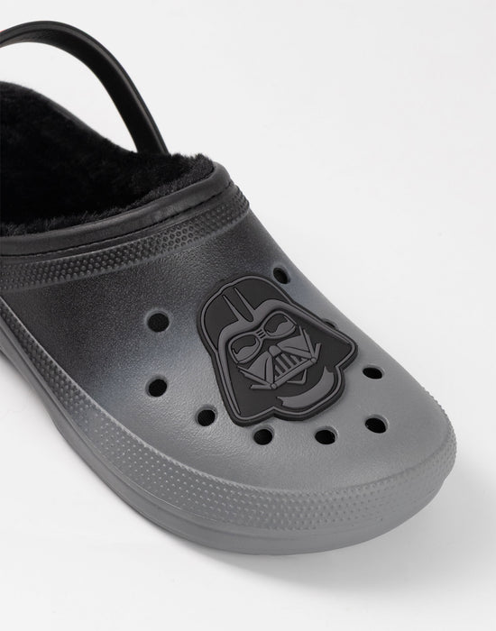 Star Wars Darth Vader Fur Lined Mens Black Clogs