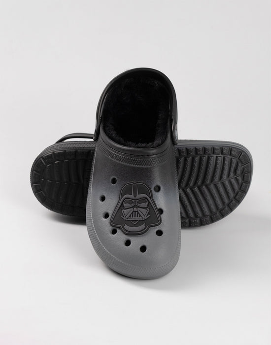 Star Wars Darth Vader Fur Lined Mens Black Clogs