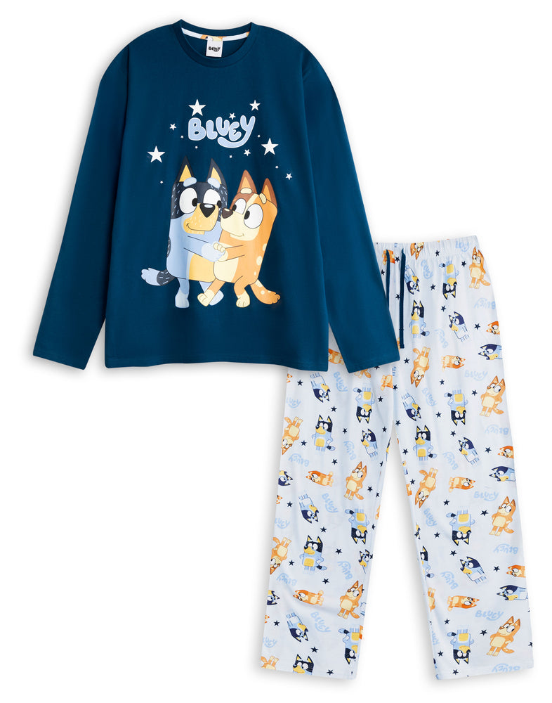 Bluey Family Mens Multicoloured Long Sleeve Long Leg Pyjama Set