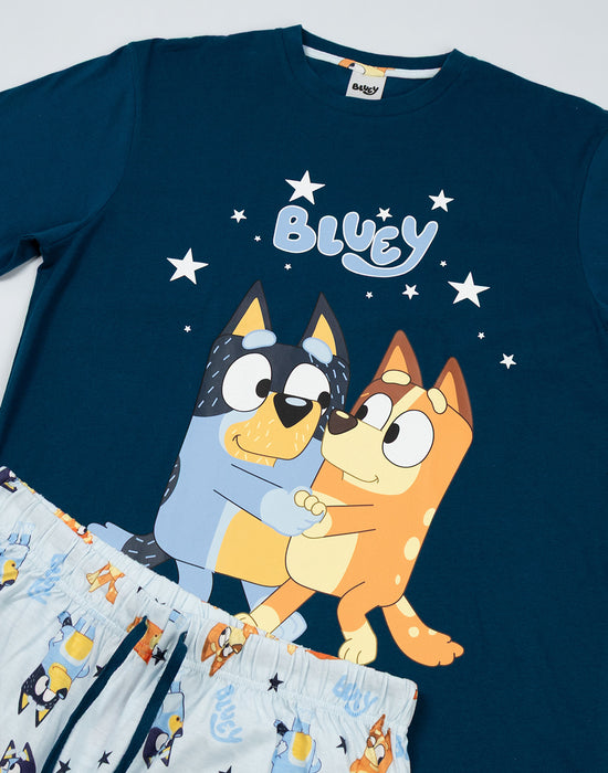 Bluey Family Mens Multicoloured Long Sleeve Long Leg Pyjama Set