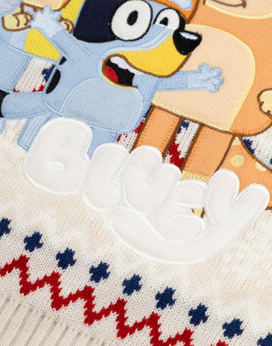 Bluey Family Adults Unisex Beige Christmas Jumper