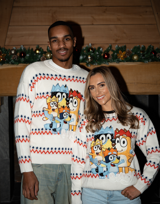 Bluey Family Adults Unisex Beige Christmas Jumper