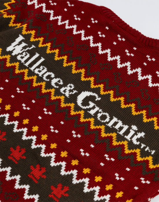 Wallace And Gromit Feathers Unisex Red Christmas Jumper